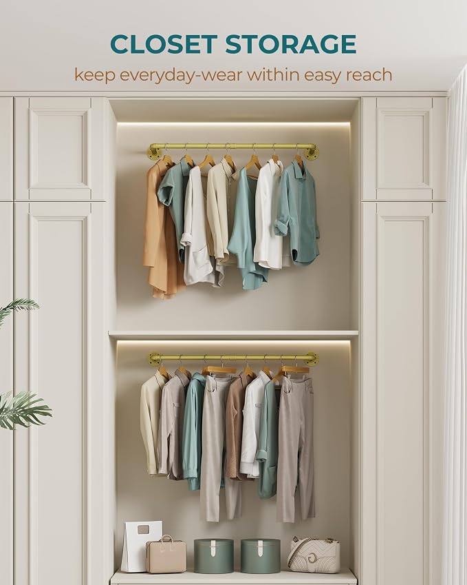OROPY Industrial Pipe Clothes Rack Wall Mounted Set of 2, 38.4 inches Heavy - Image 8