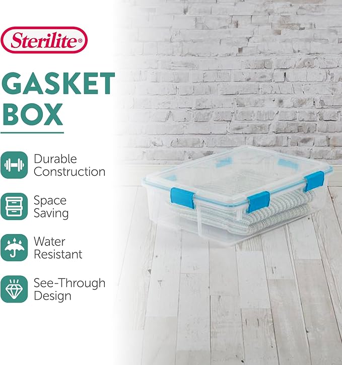 Sterilite 16-Pack Gasket Box, Weather-Resistant Storage Bins - Image 2