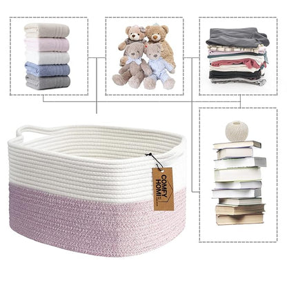 COMFY-HOMI Cotton Rope Woven Medium Basket - Image 7