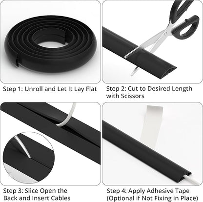 ZhiYo 5.6ft Cord Covers for Wires on Floor, Cord Hider Floor Hide Extension - Image 5
