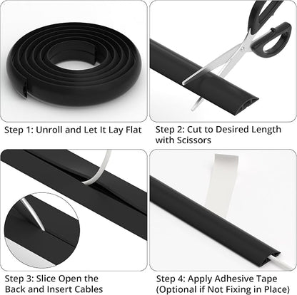 ZhiYo 10ft Cord Covers for Wires on Floor, Cord Hider Floor Hide Extension Cords - Image 7
