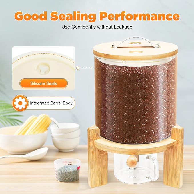 1.32gal Glass Rice Dispenser - Image 5