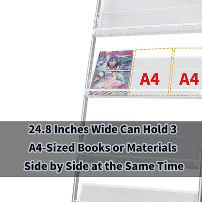 Floor Standing Magazine Rack, 4 Tier Document Display Rack, Suitable - Image 4