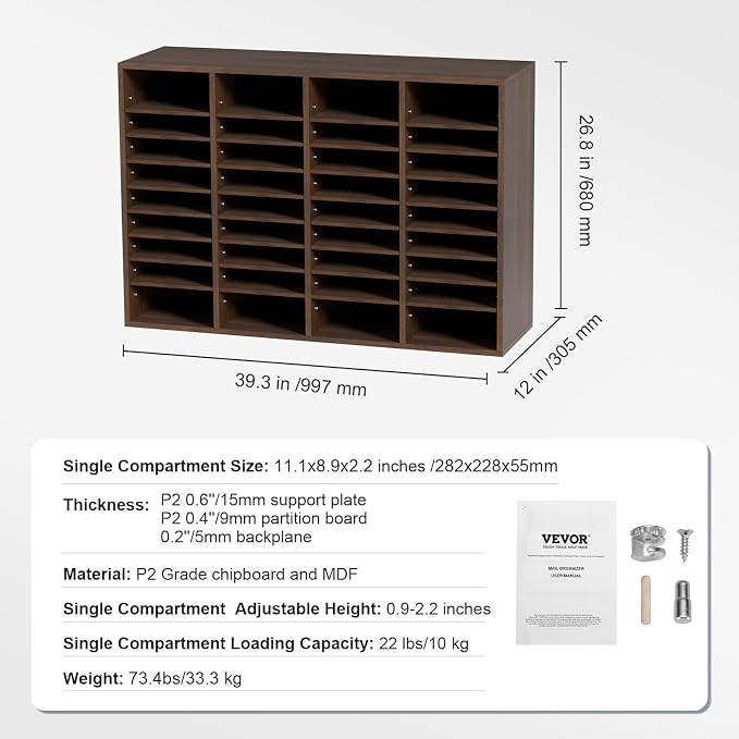 VEVOR Literature Organizer, 36 Compartments Office Mailbox - Image 3