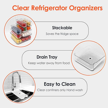 Fridge Organizers and Storage, 8 Pack Clear Freezer Organizer Bins - Image 5