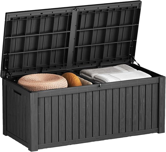 EasyUp 180 Gallon Outdoor Storage Box Waterproof, UV Resistant Resin Deck Box by EASYUP