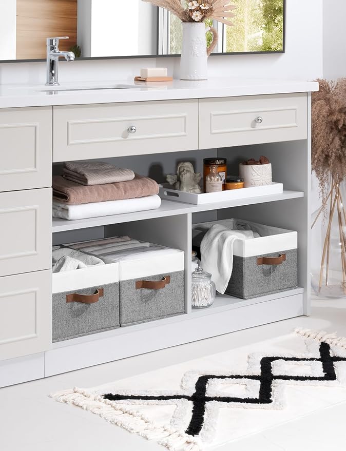 StorageWorks Storage Baskets for Shelves, Foldable Fabric Closet Storage Bins - Image 8