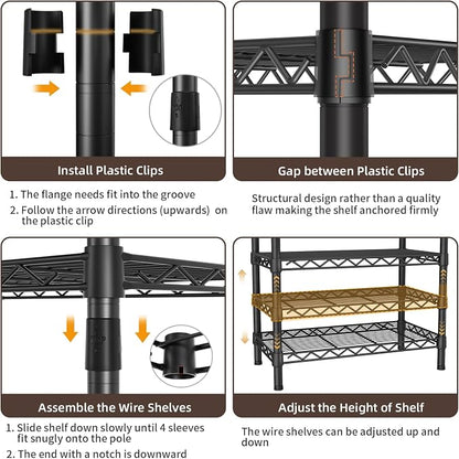 Clothes Rack, Heavy Duty Garment Rack 3 Tier Adjustable - Image 7