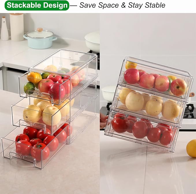Taiuloo 2 Pack Stackable Refrigerator Organizer Bins - Image 3