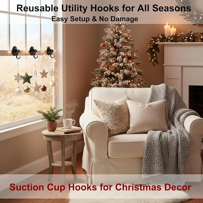 Suction Cup Hooks, Powerful Vacuum Wreath Hangers - Image 3