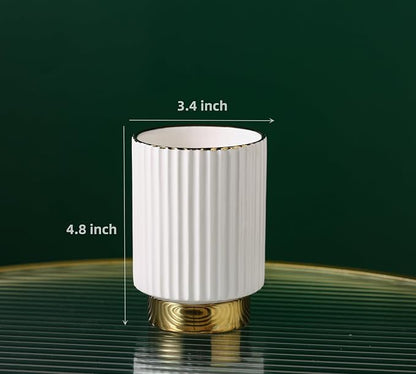 IEEK Makeup Brush holder Organizer, Glass Cosmetic Makeup Brush Cup Ceramics - Image 5