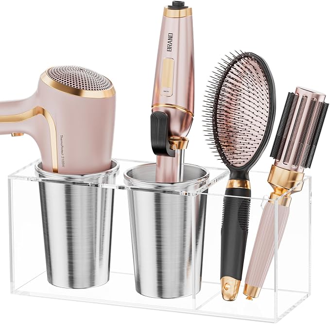 Hair Tool Organizer Acrylic: Hair Dryer Holder Wall Mount by Unknown