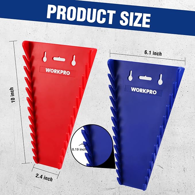 WORKPRO 4-Pack Magnetic Wrench Organizer, 12-Piece Wrench Holder Set - Image 4