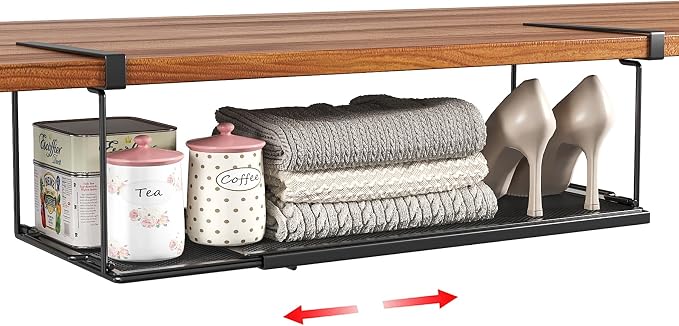 Expandable Under Cabinet Shelf, Extendable Under Shelf Storage by SHINEWON