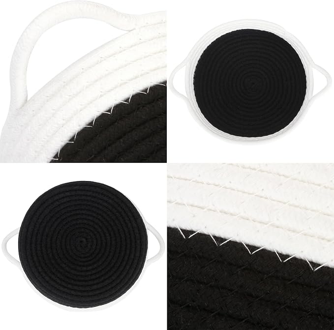 Sea Team 2-Pack Cotton Rope Baskets, 10 x 3 Inches Small Woven Storage Basket - Image 4