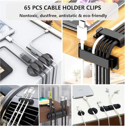 311Pcs Cable Management Organizer Kit 4 Cable Sleeve Split, 53Cable Clips - Image 2