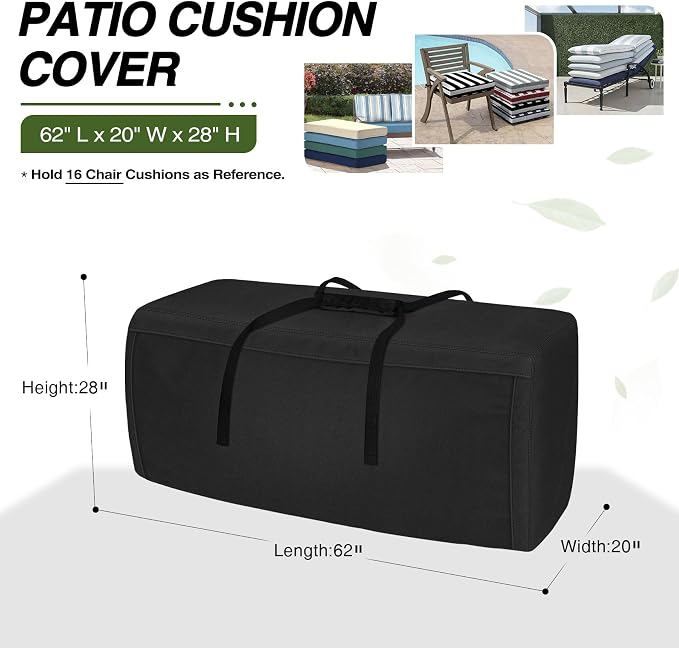 Porch Shield Outdoor Cushion Storage Bag 62 inch Waterproof Outside Storage Bags - Image 2