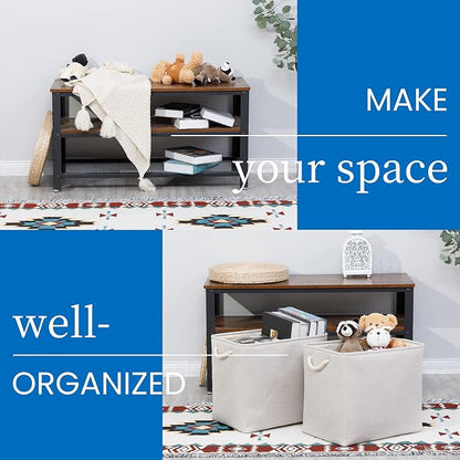 Bidtakay Fabric Beige Baskets Extra Large Organization Baskets - Image 2