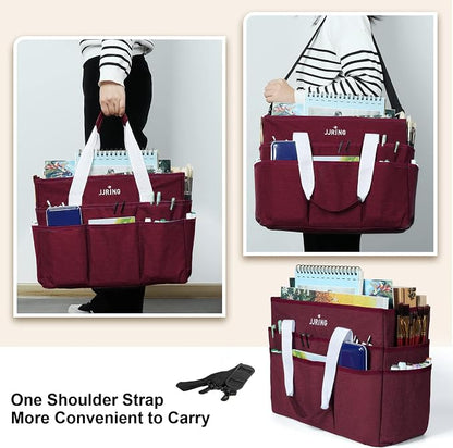 JJRING Craft Organizer Tote Bag, Large Art Storage Caddy - Image 6
