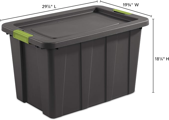 Sterilite 30 Gal Latching Tuff1 Storage Tote, Stackable Bin - Image 2