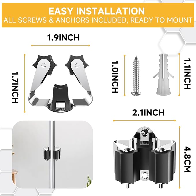 Broom Holder Wall Mount – 3 Pack Broom Rack - Image 6