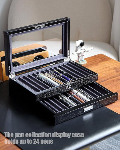Wood Pen Display case 24 Slot Fountain Pen Box Storage Organizer - Image 6
