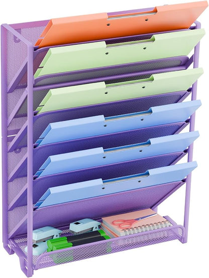 Simple Trending Wall File Organizer, Mesh 7-Tier Vertical Hanging File Holder by SimpleTrending