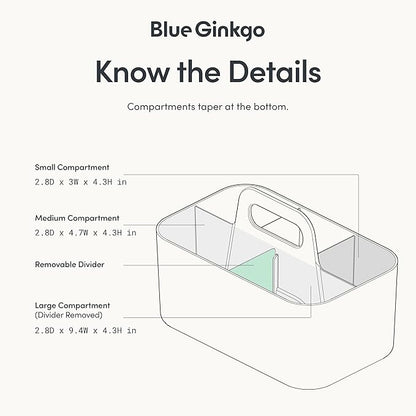 BLUE GINKGO Stackable Organizer Caddy – Korean-Made Portable Tote - Image 4