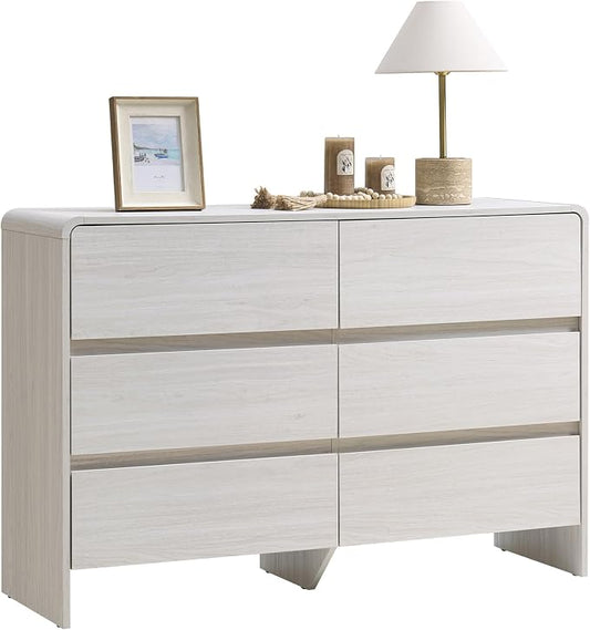 AMERLIFE 6 Drawer Dresser for Bedroom, Anti-Tip Kit, Wood Cabinet Organizer for by AMERLIFE