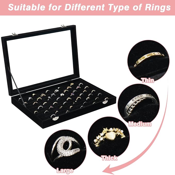Ring Organizer for Jewelry, Ring Holder Box - Image 2