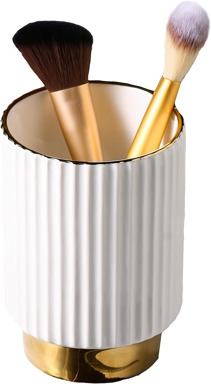 IEEK Makeup Brush holder Organizer, Glass Cosmetic Makeup Brush Cup Ceramics by IEEK