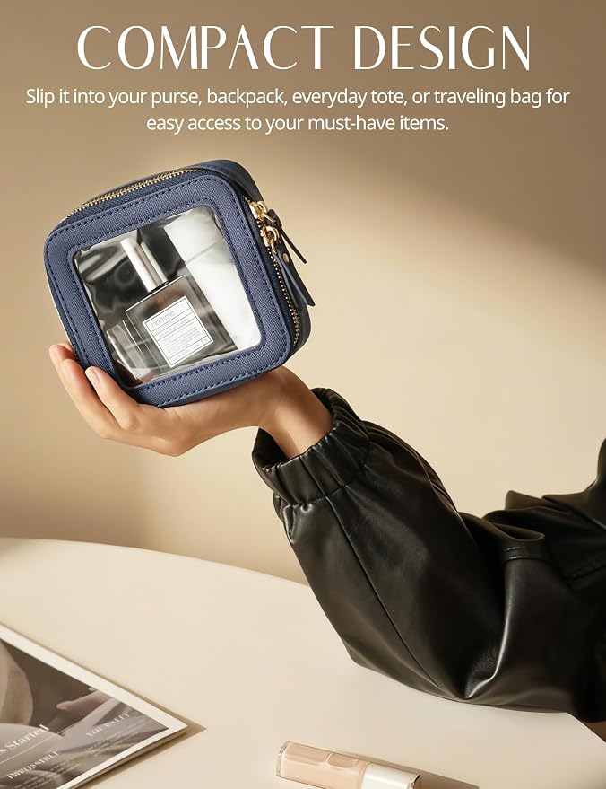 Popvibe Clear Makeup Bag Travel Cosmetic Case Transparent Toiletry Bag - Image 3