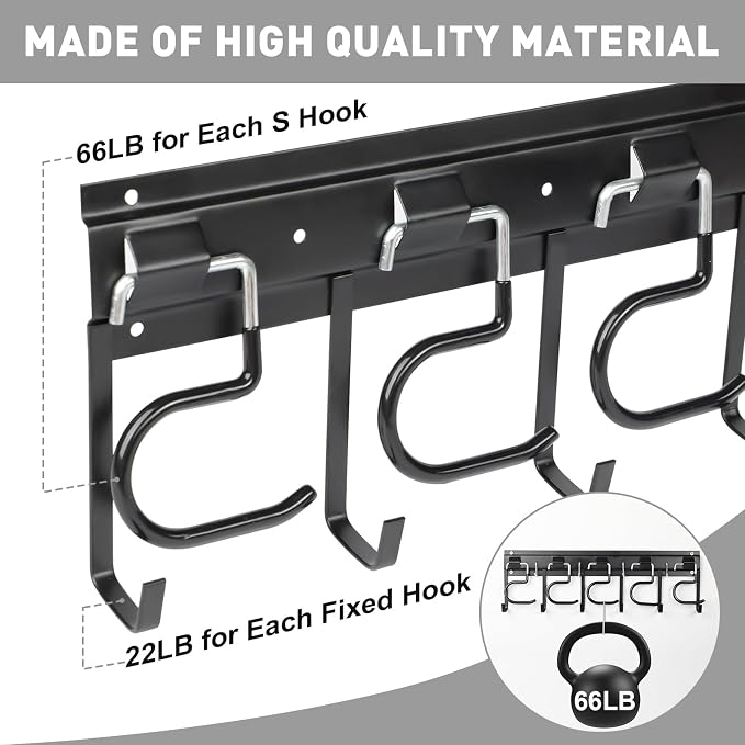 LEYU Metal Garage Tool Organizer Wall Mount, 2 Pack Garden Tool Organizer - Image 8