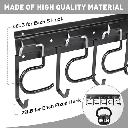 LEYU Metal Garage Tool Organizer Wall Mount, 2 Pack Garden Tool Organizer - Image 8