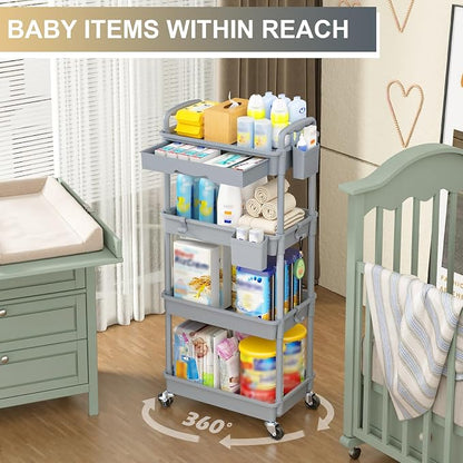 Goovilla 4 Tier Rolling Utility Cart Organizer - Image 6