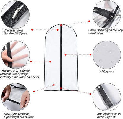 Garment Bags for Hanging Clothes 24'' x 48'' Suit Covers for Closet Garment Bag - Image 3