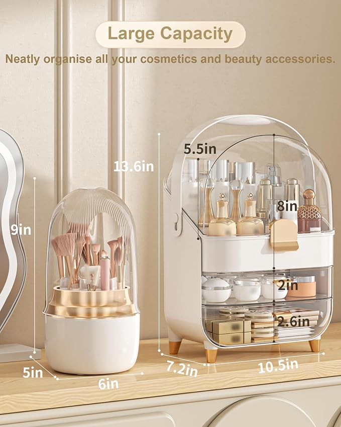 Makeup Organizer, Skincare Holder Bathroom Counter Organizer, Storage Box - Image 2