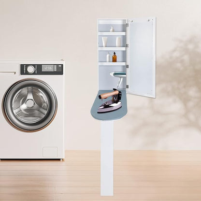 Wall Mounted Ironing Board Cabinet, Built in Swivel Ironing Board Folding - Image 5