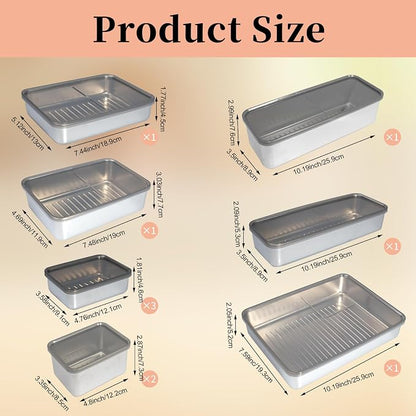 10 Pack Bacon Cheese Meat Storage Container Stainless Steel Airtight Storage - Image 2