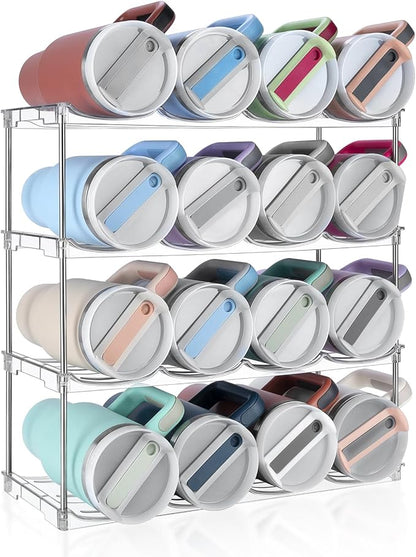 Stackable Water Bottle Organizer, Large Compartment Water Bottle Holder by SPOSPO