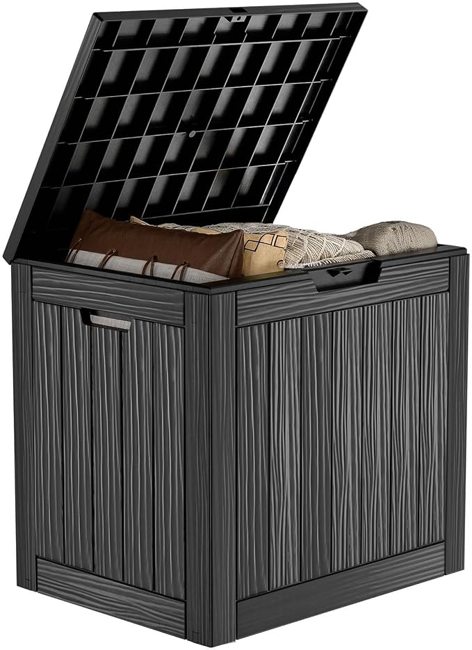 30 Gallon Resin Deck Box, Lockable Outdoor Storage Box by OutdoorLivingPerfected