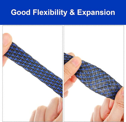 Xuniea 96ft Wire Loom Braided Cable Sleeve Covers Cord Management - Image 3