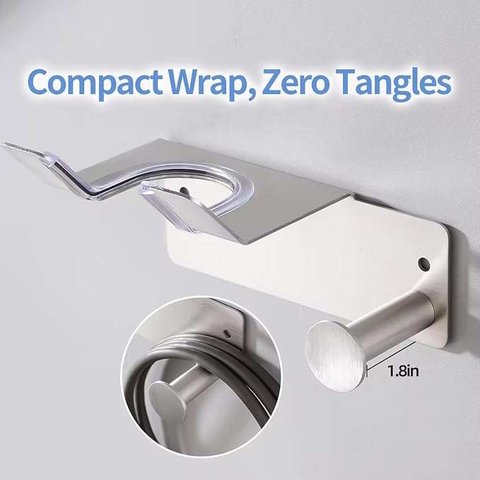 Hair Dryer Holder Stainless Steel, Blow Dryer Holder Self Adhesive, Dyson Hair - Image 4