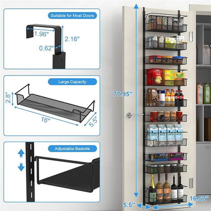 Over the Door Pantry Organizer, 10-Tier Over the Door Organizer - Image 2