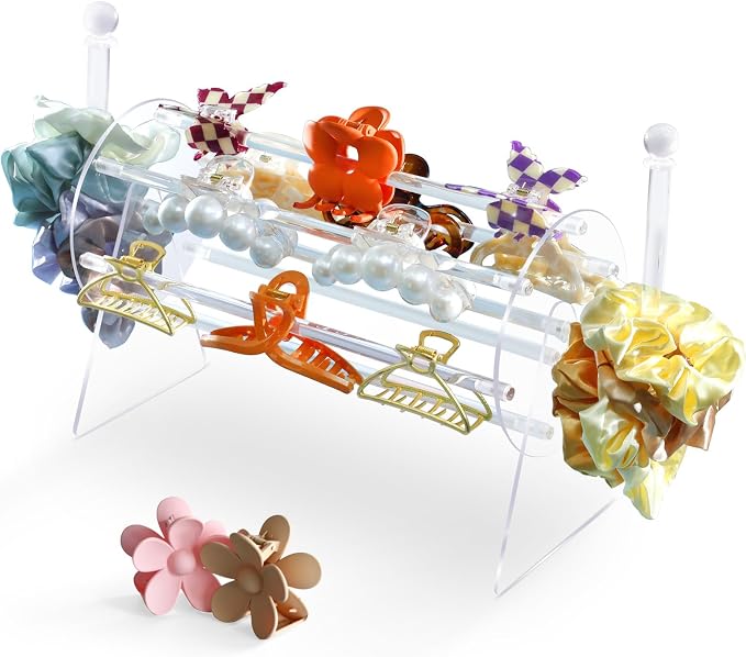 SNOWSTAR Acrylic Claw Clip Organizer Holder, 360-Degree Rotating Claw Clip by WelcometoSNOWSTAR