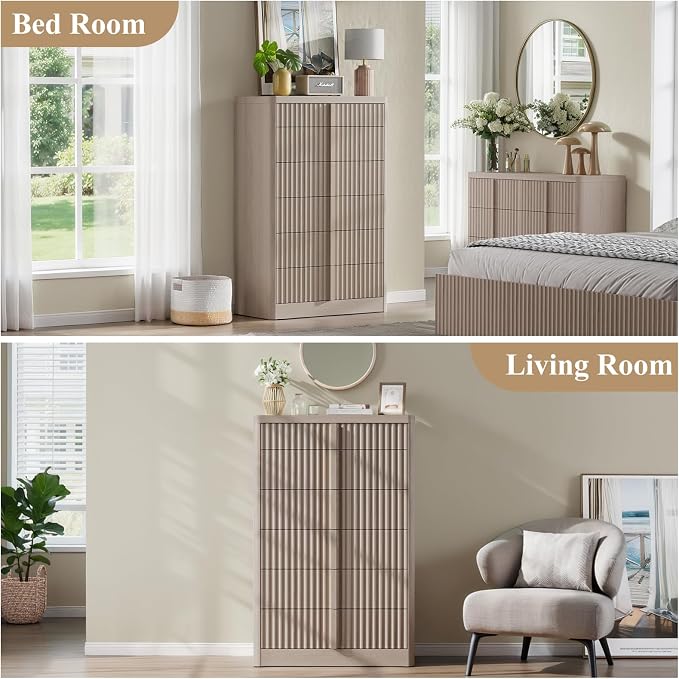 Fluted Dresser for Bedroom, Modern Chest of Drawers - Image 5