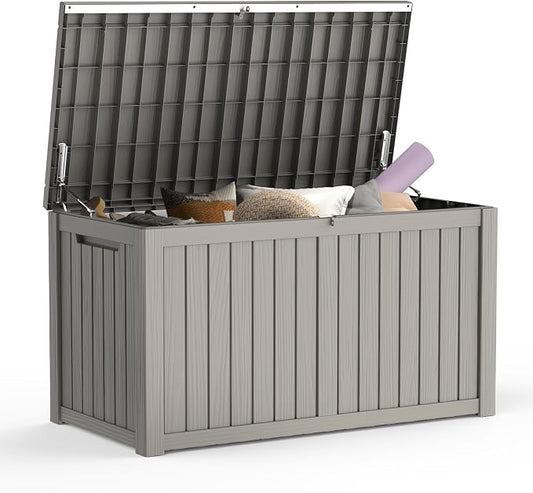 Mars Villa 180 Gallon Outdoor Storage Box, Large Resin Deck Box Waterproof by MarsVilla