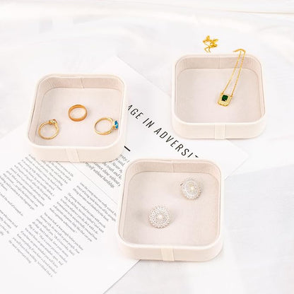 SANQIANWAN Set of 3 Small Stackable Jewelry Organizer Trays Mini Jewelry Drawer - Image 6