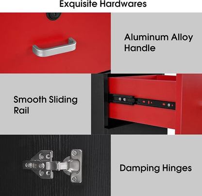 BarberPub Locking Wall Mount Hair Styling Barber Station Drawer Storage Beauty - Image 8