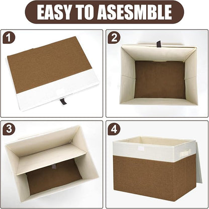 Large 17" 42 Quarts Collapsible Stackable Storage Bins - Image 3